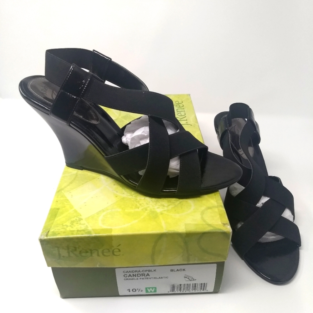 J Renee 10.5w Candra Black Wedge